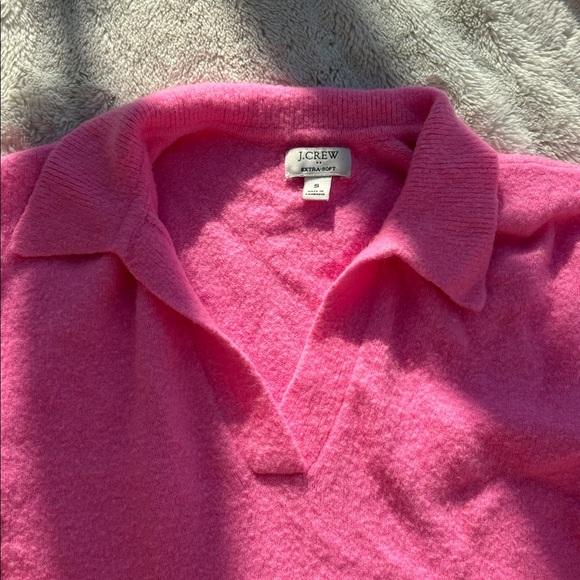 J.Crew Pink Collared Sweater Knit Top Size Small Pullover Long Sleeve Preppy - Picture 3 of 6